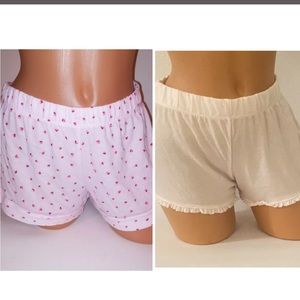 VS Sleep Shorts LPink Red Hearts Lt Pink Pajama